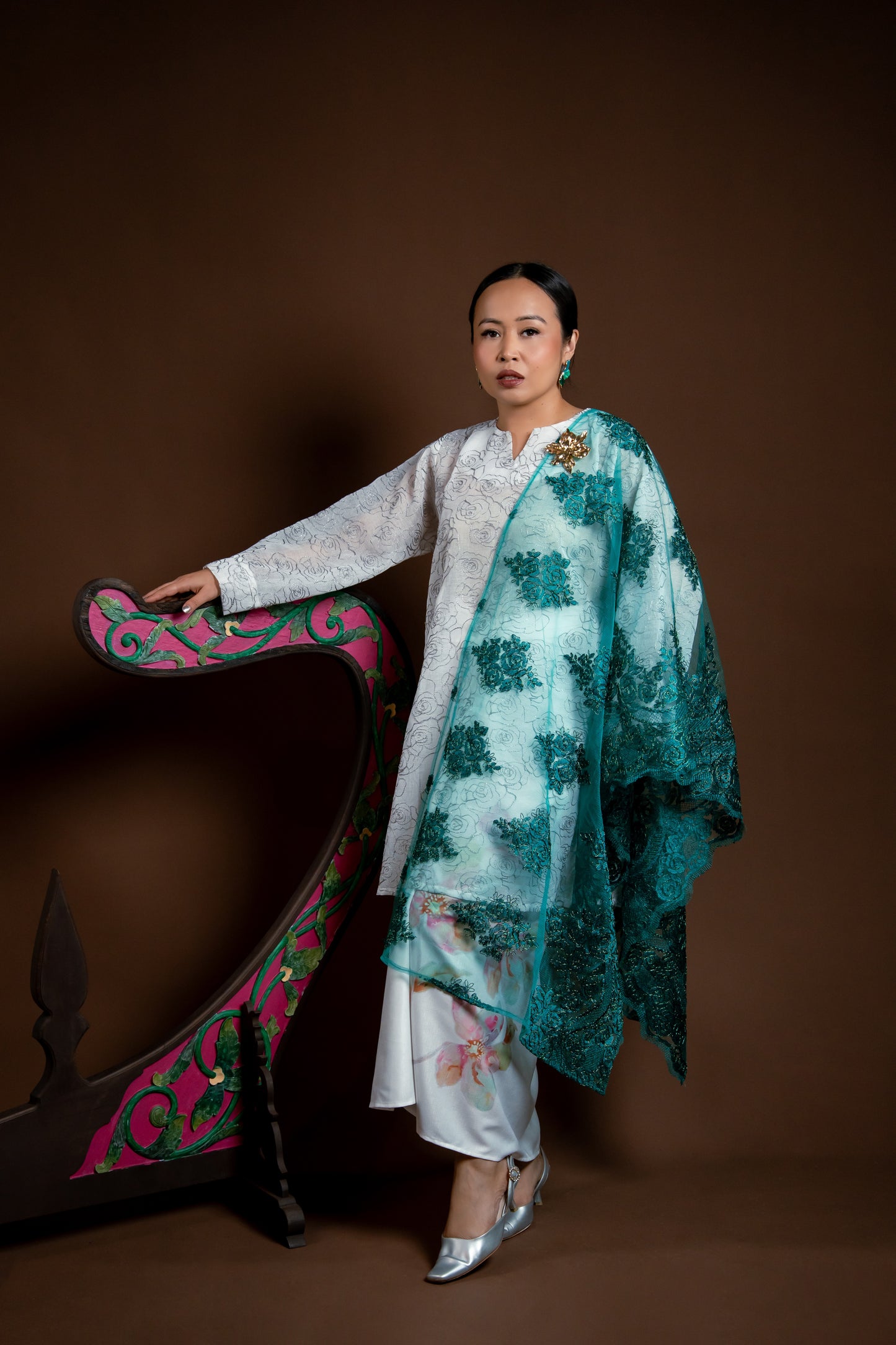 Selendang Rindu Lace Hijau