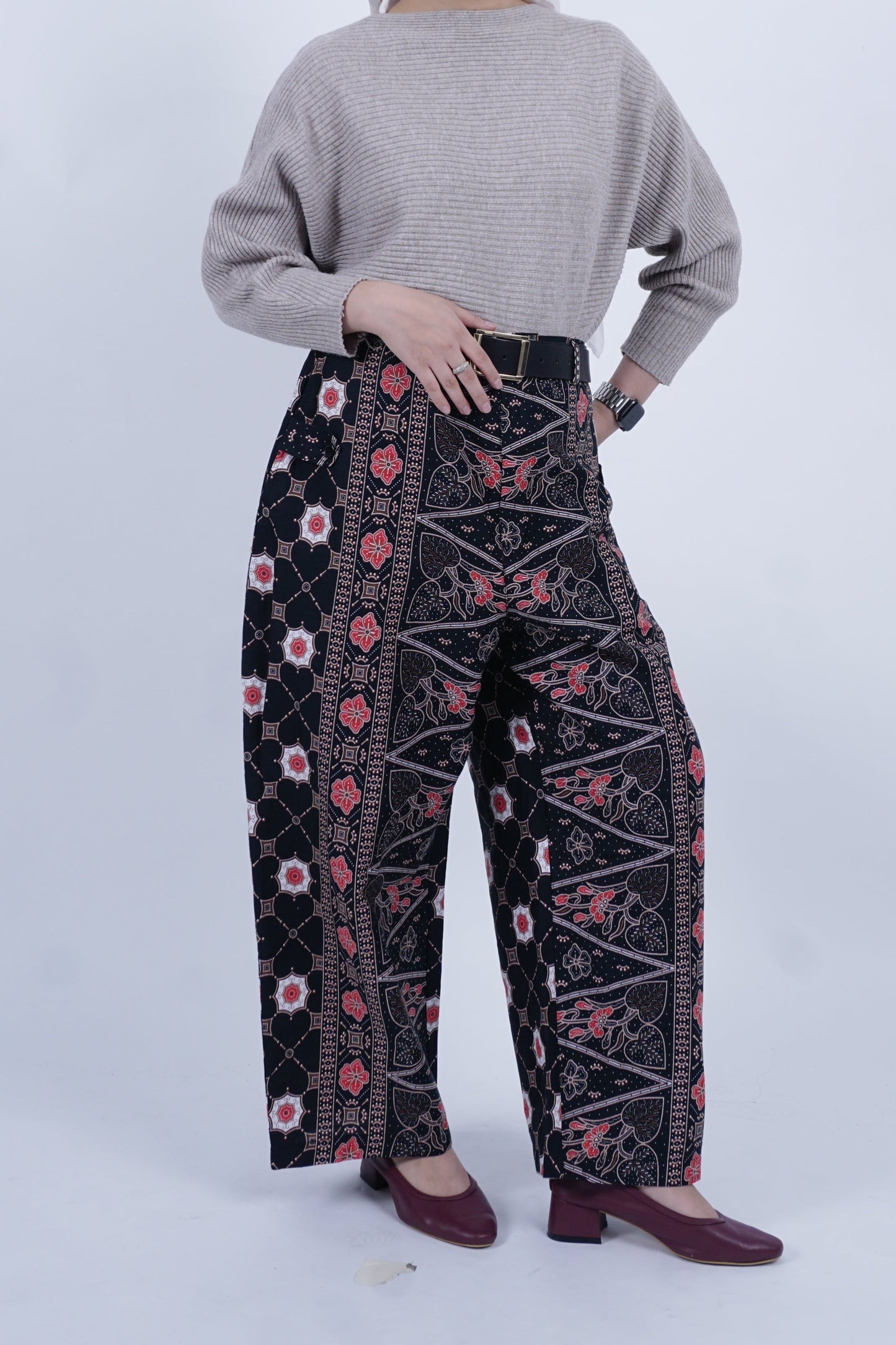 D'SLUAR Batik Geometri Hitam/Delima