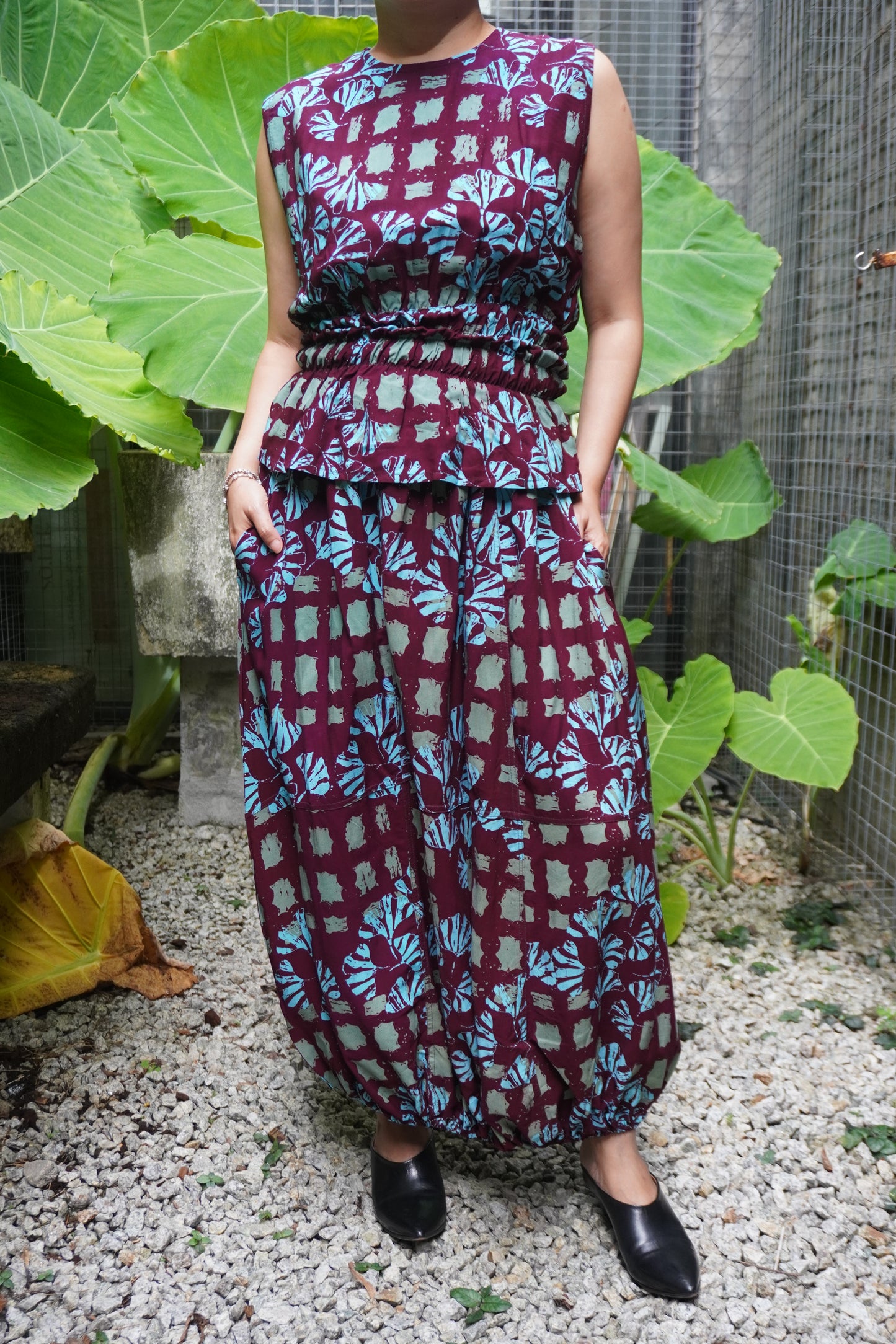 Baju Chop Marun Biru