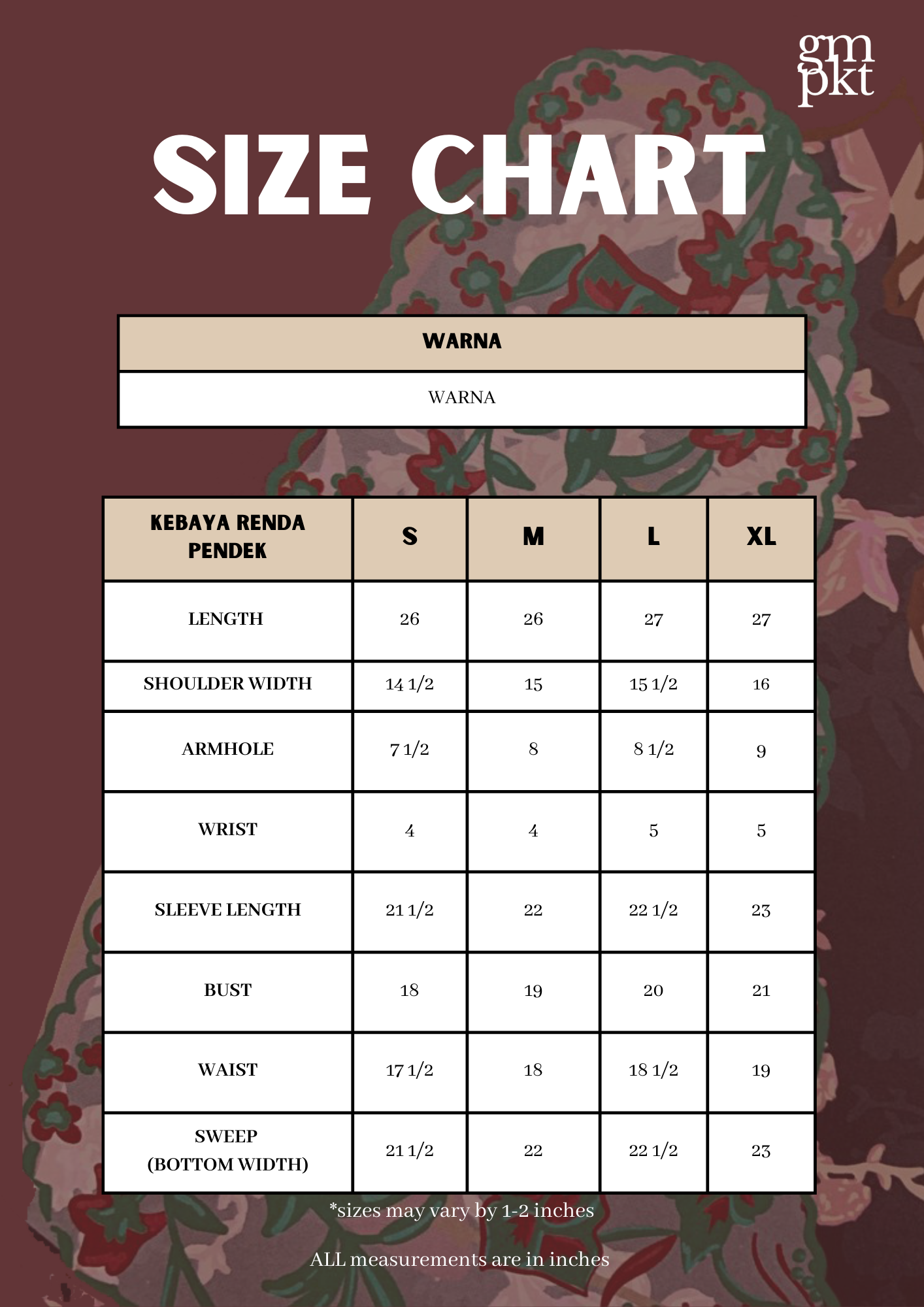 Kebaya Renda Pendek Warna