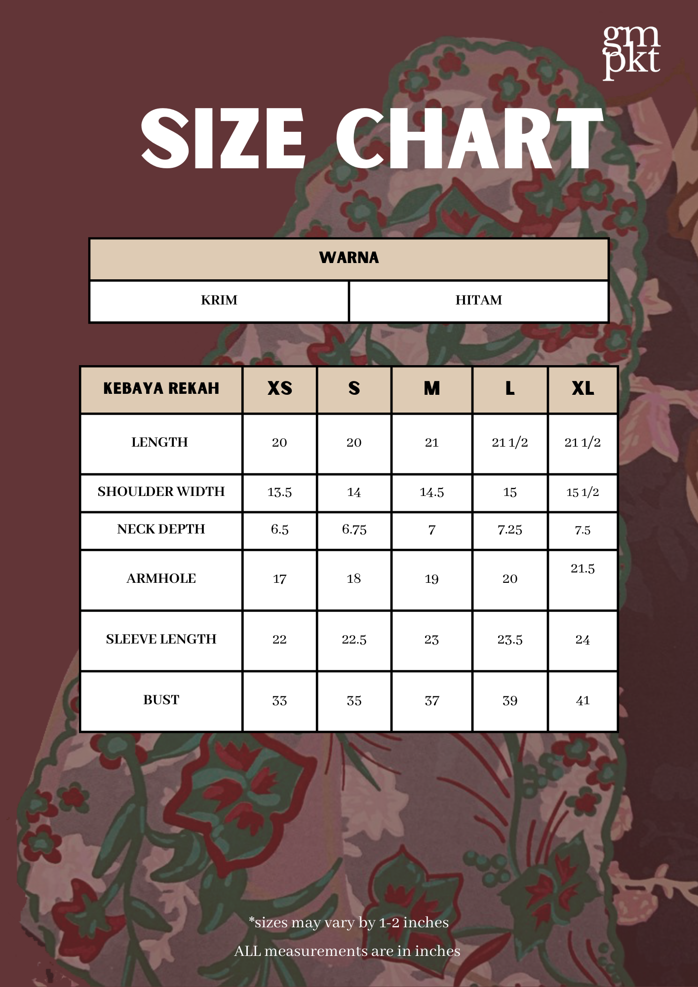 Baju Kebaya Rekah Hitam