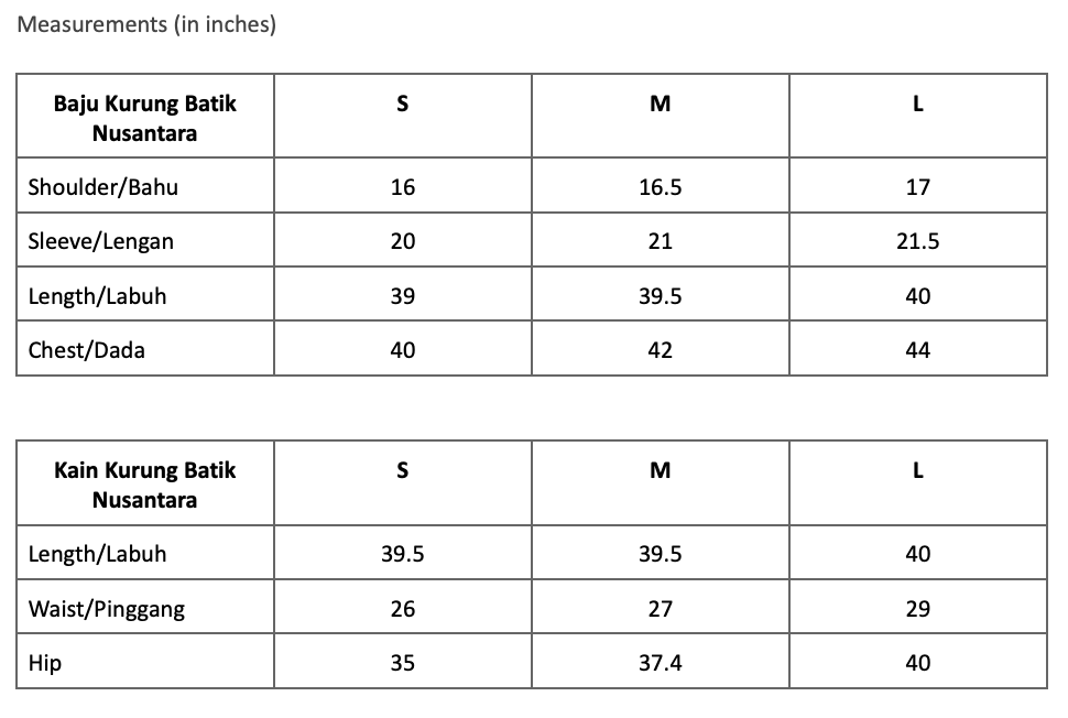 Baju Kurung Batik Nusantara Merpati