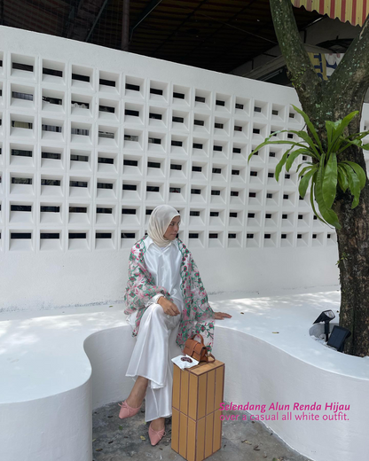 Selendang Alun Renda Hijau