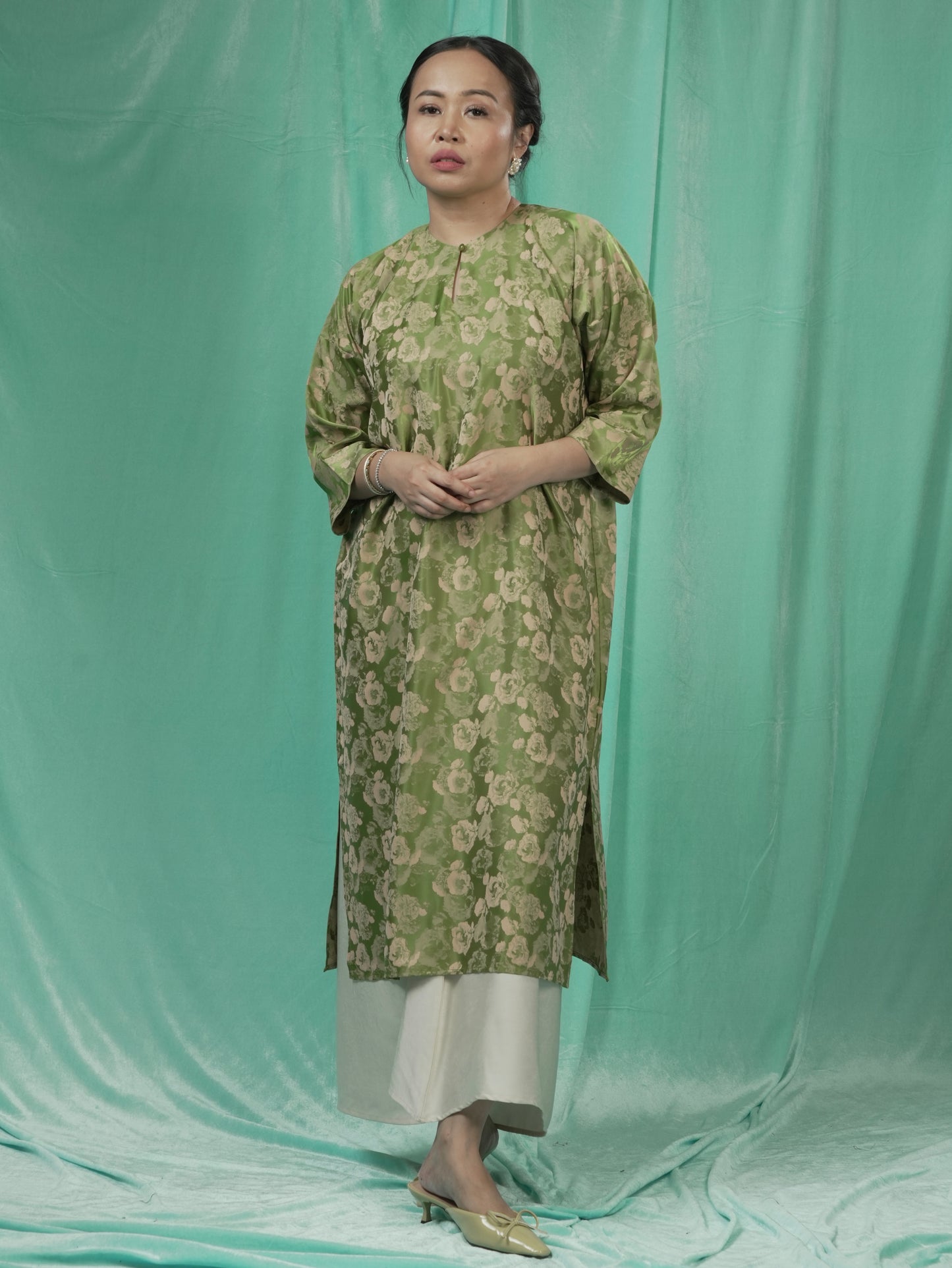 Kilat Kaftan Kurung Hijau