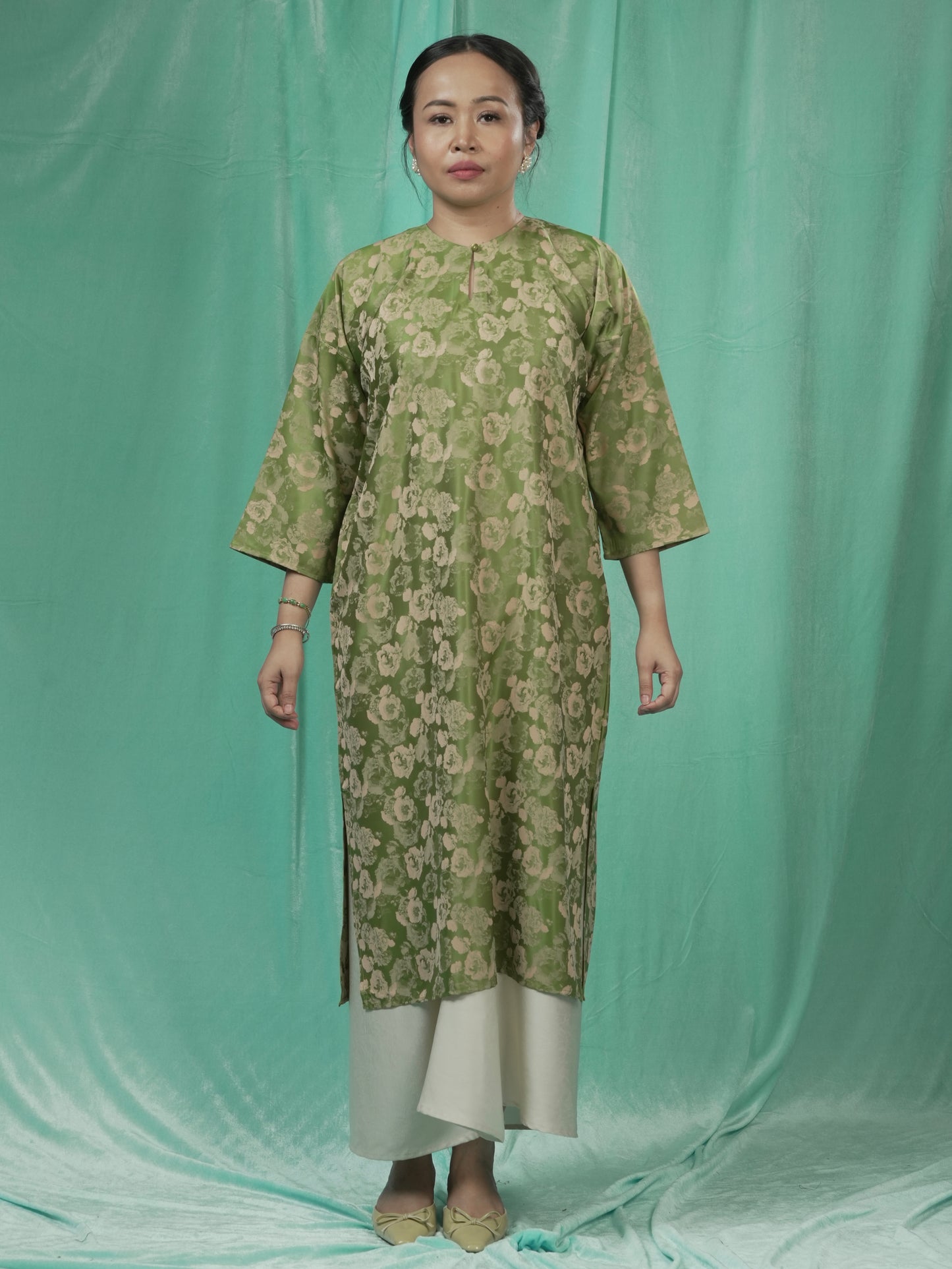 Kilat Kaftan Kurung Hijau