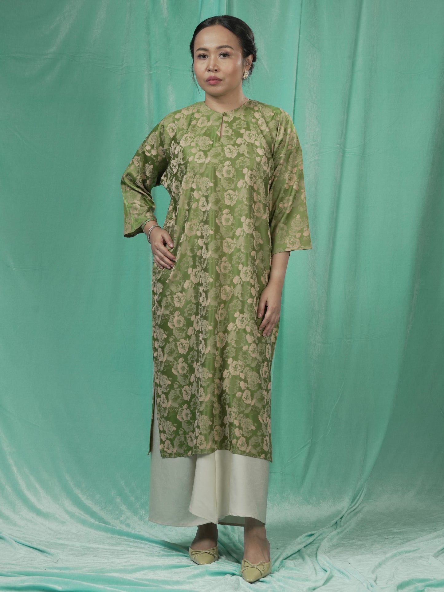 Kilat Kaftan Kurung Hijau