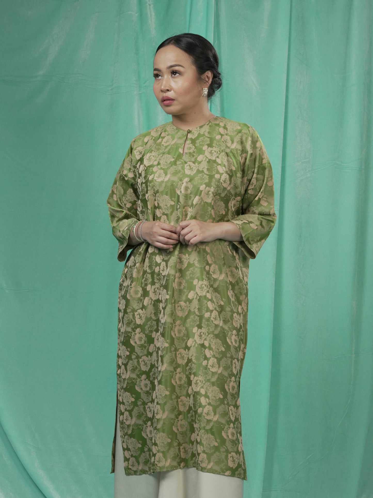 Kilat Kaftan Kurung Hijau