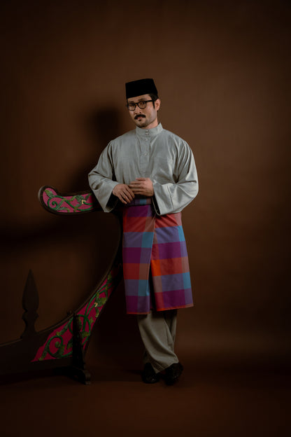 Samping / Selempang Rindu Dendam Kotak Merah Oren