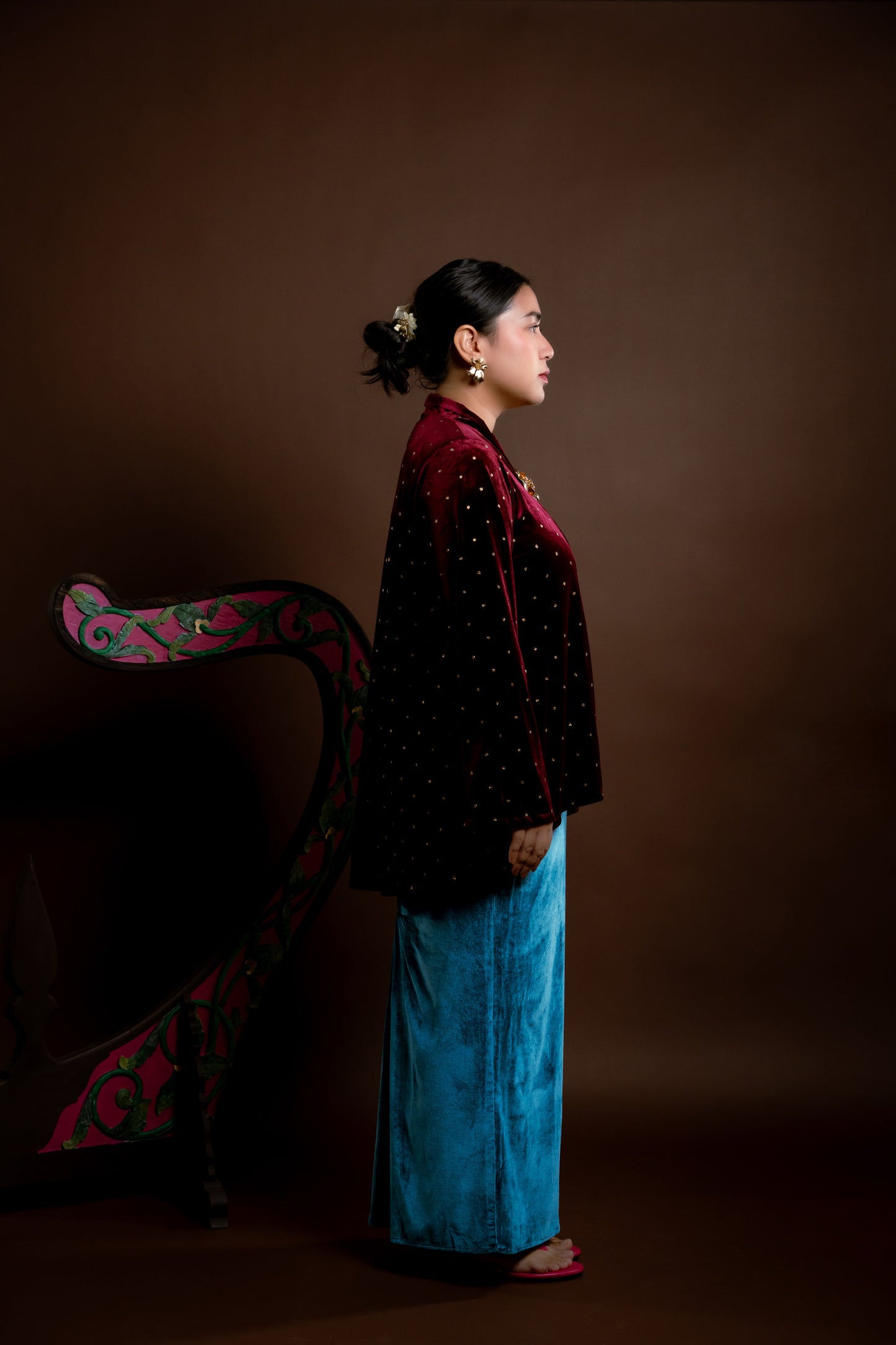 Kebaya Rindu Set Baldu Marun