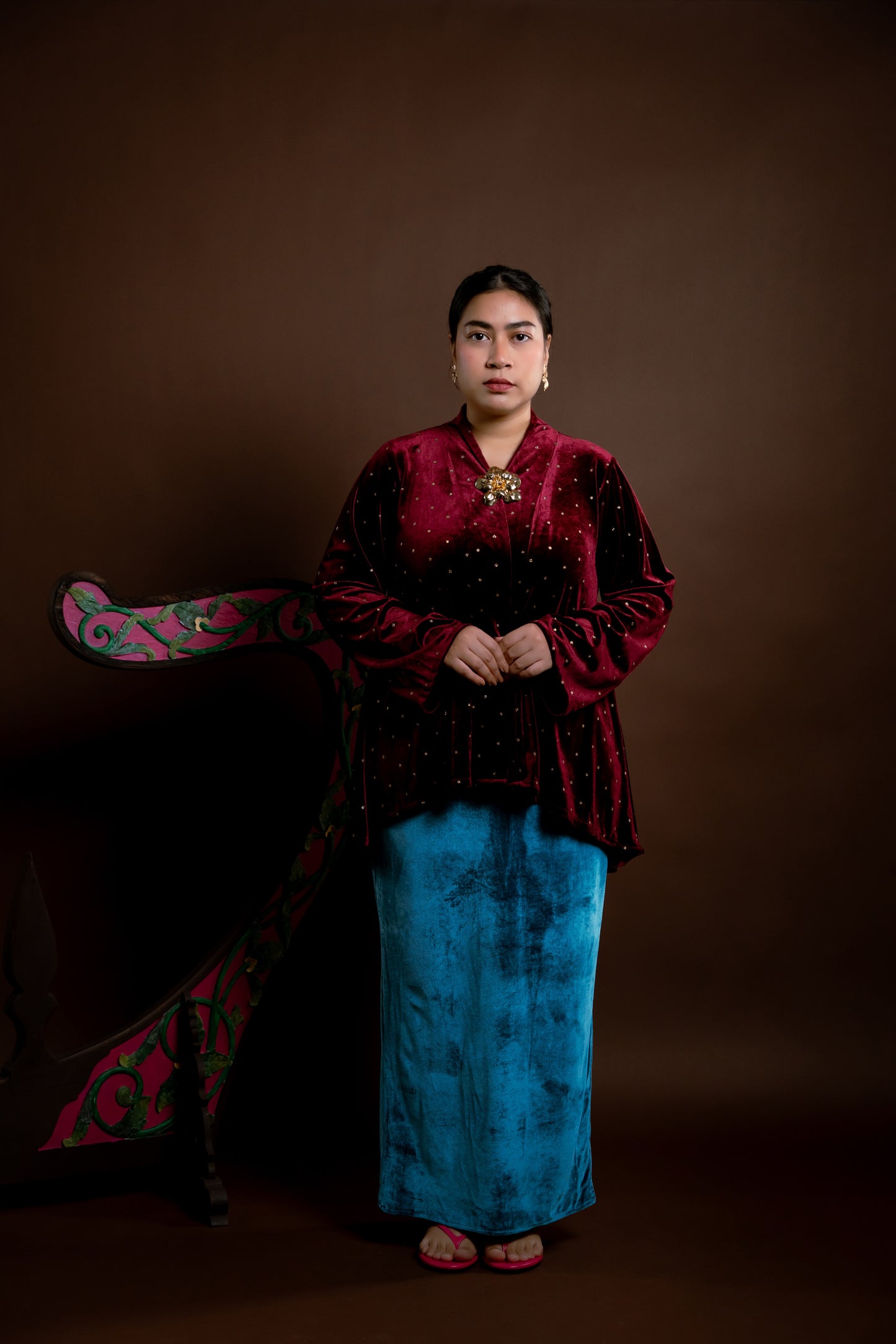 Kebaya Rindu Set Baldu Marun