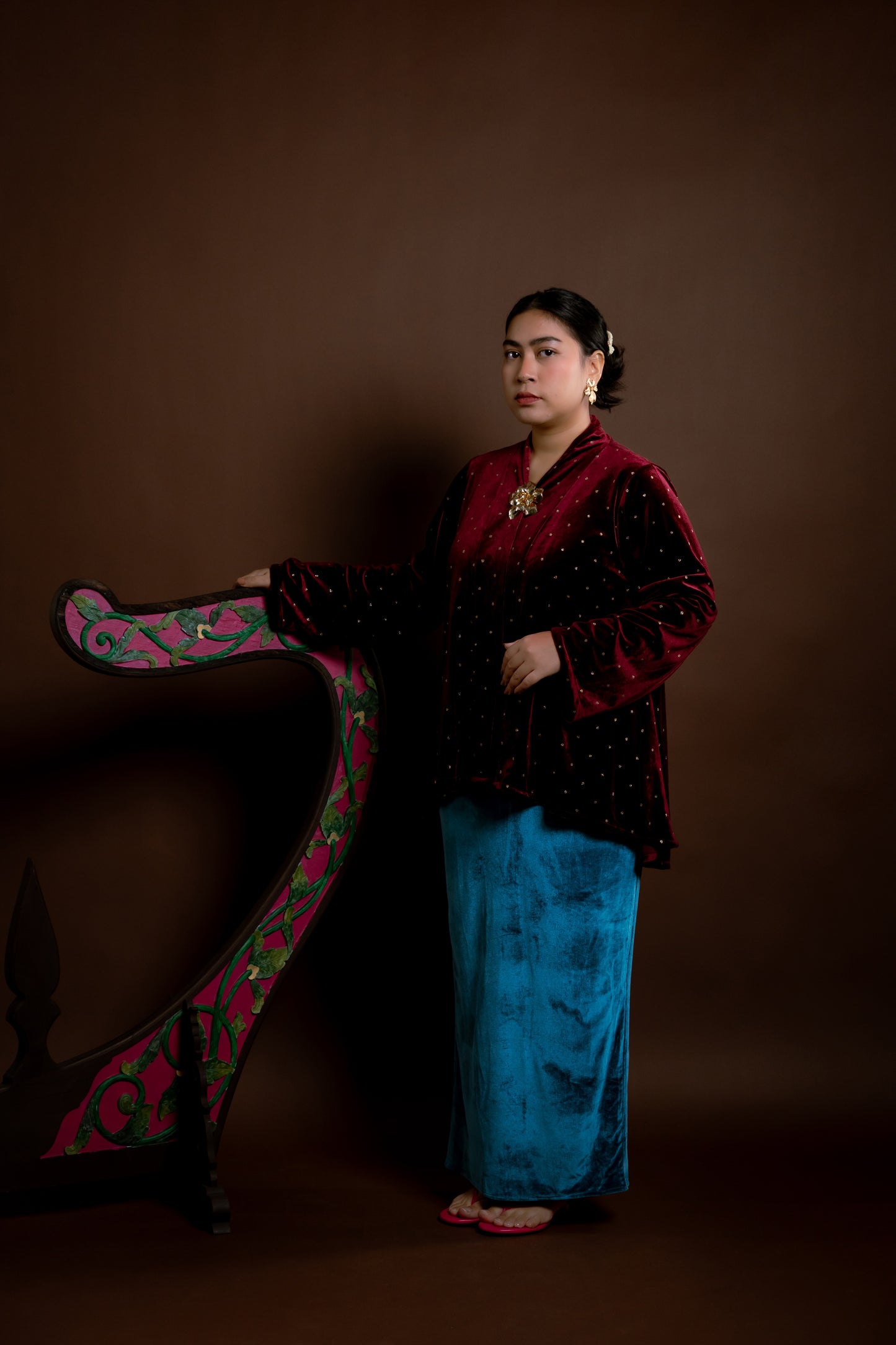 Kebaya Rindu Set Baldu Marun