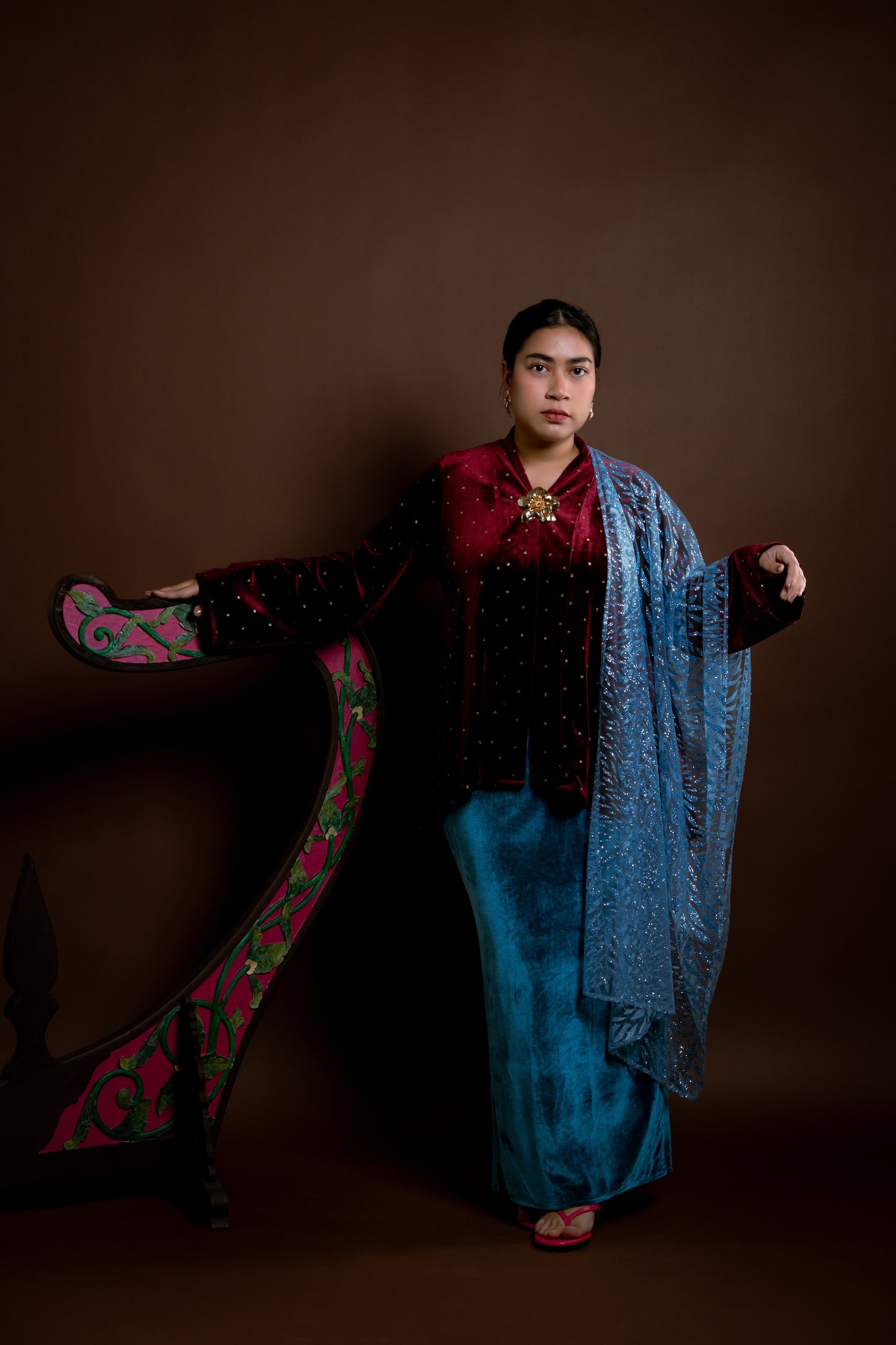 Kebaya Rindu Set Baldu Marun