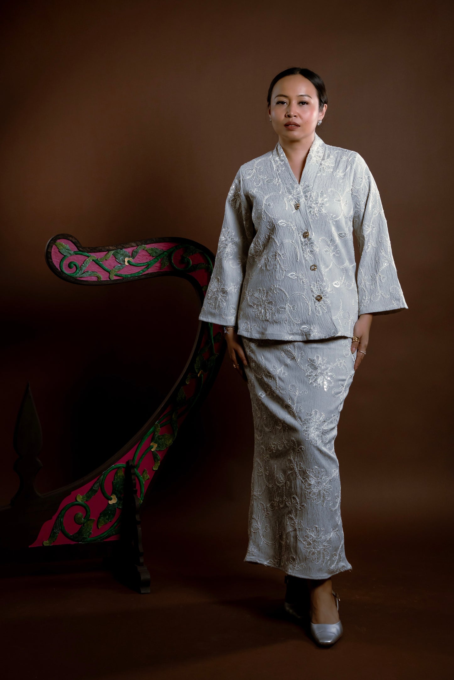 Kurung Rindu Set Berbisik Kelabu