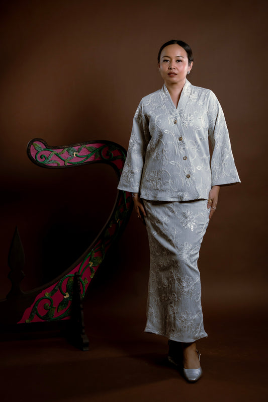 Kurung Rindu Set Berbisik Kelabu