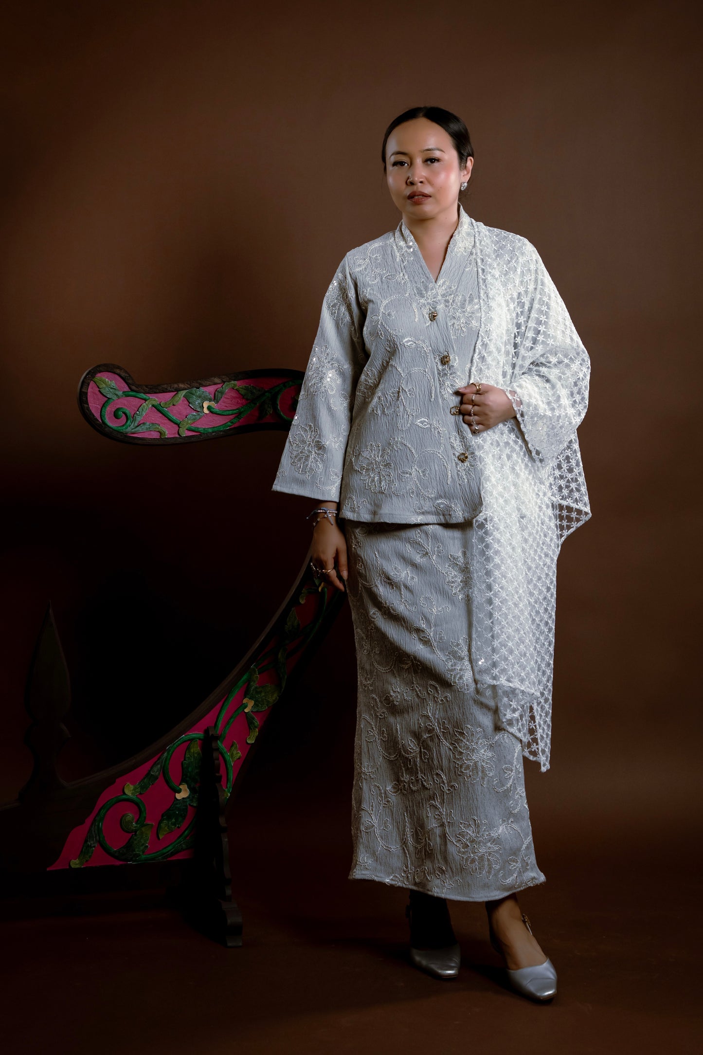 Kurung Rindu Set Berbisik Kelabu