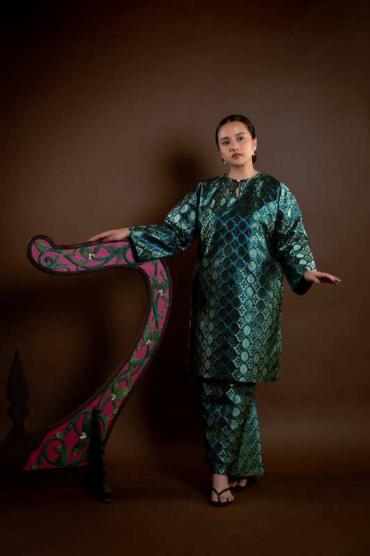Kurung Rindu Memikat Set Biru Perak