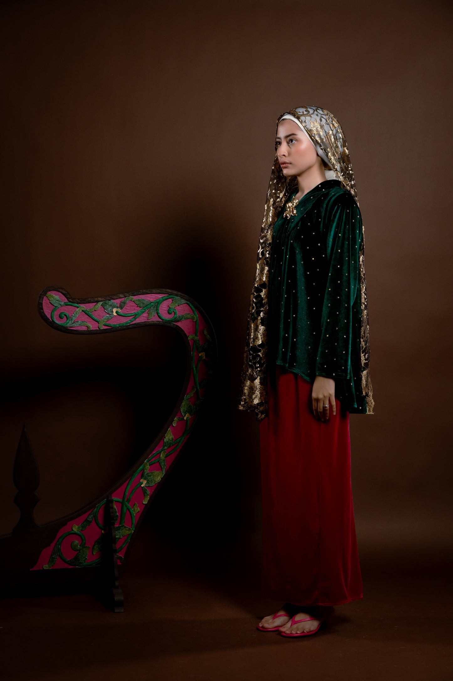 Kebaya Rindu Set Baldu Hijau