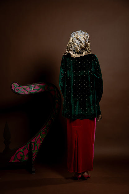 Kebaya Rindu Set Baldu Hijau