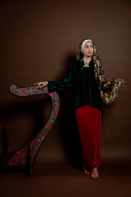 Kebaya Rindu Set Baldu Hijau