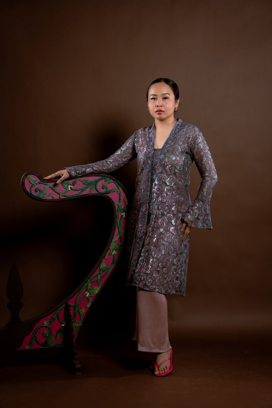 Kebaya Rindu Set Membara Bunga Perak