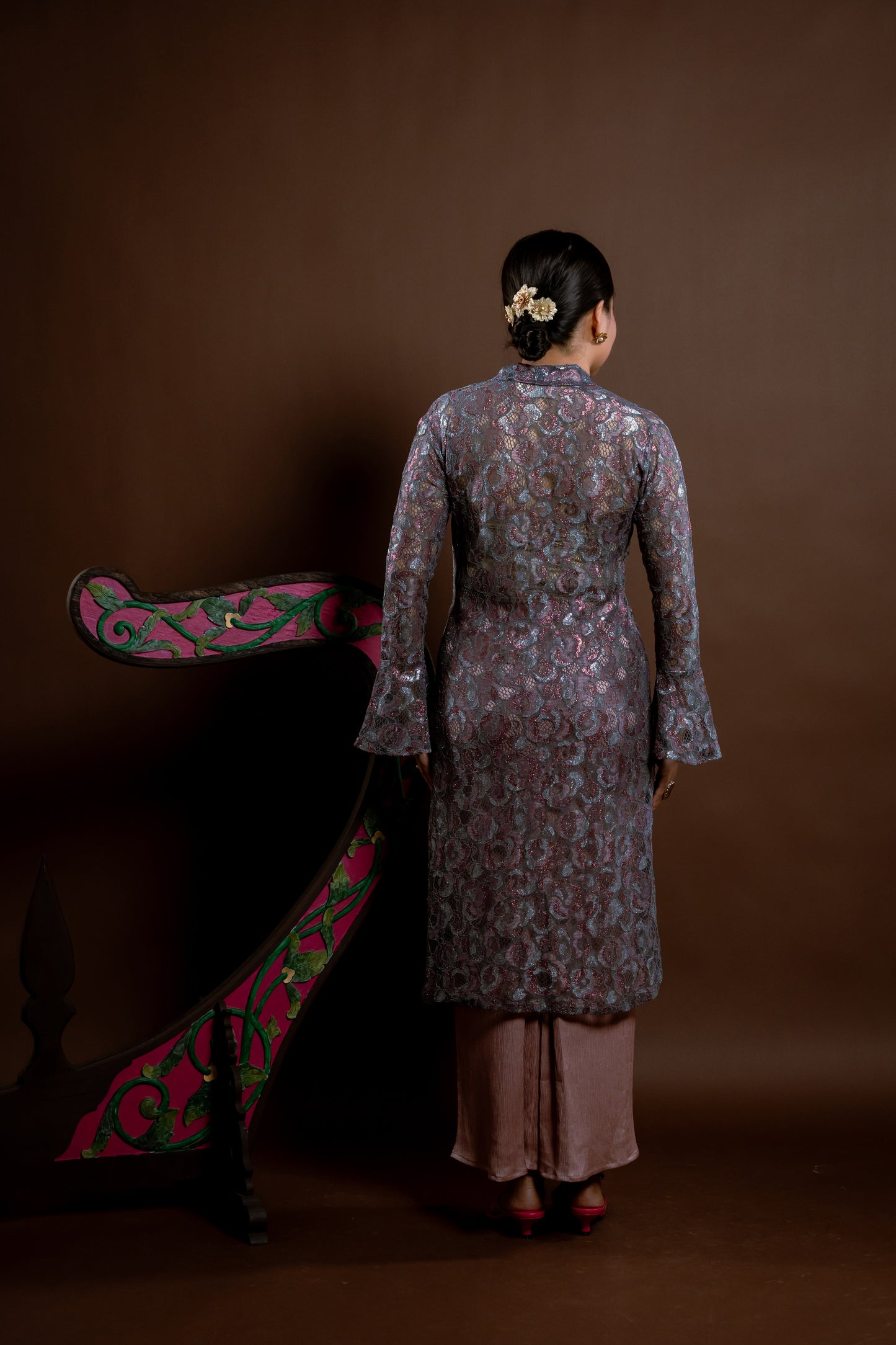 Kebaya Rindu Set Membara Bunga Perak