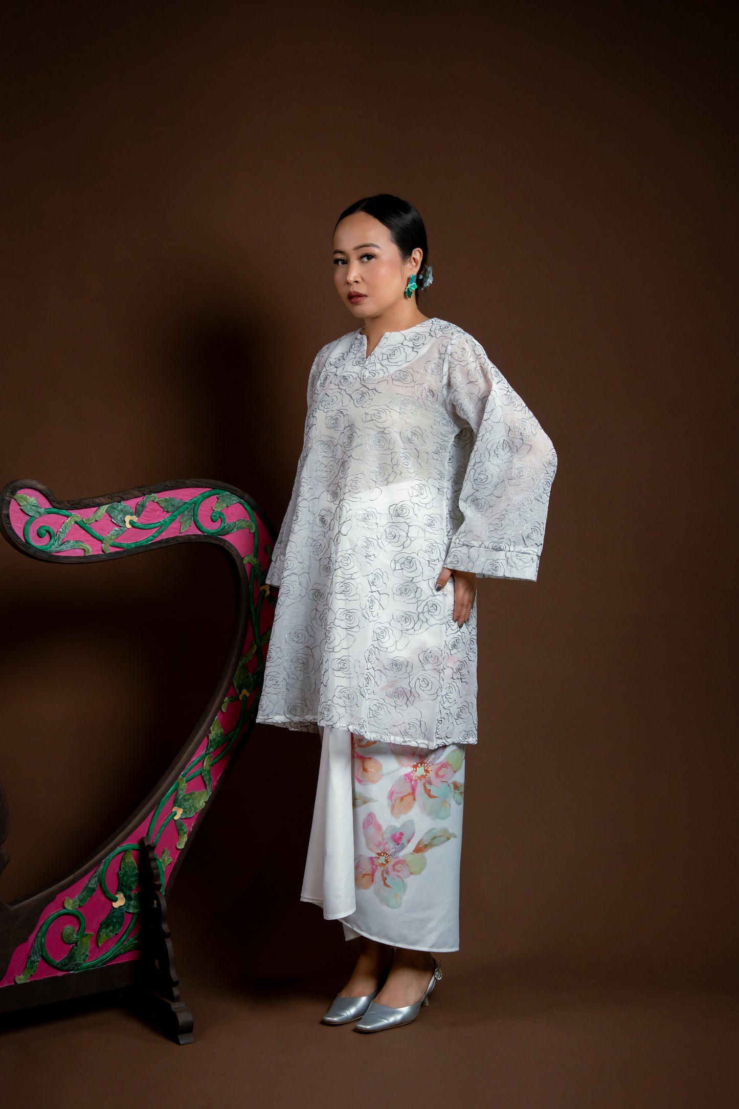 Baju Kurung Rindu Kasih Perak