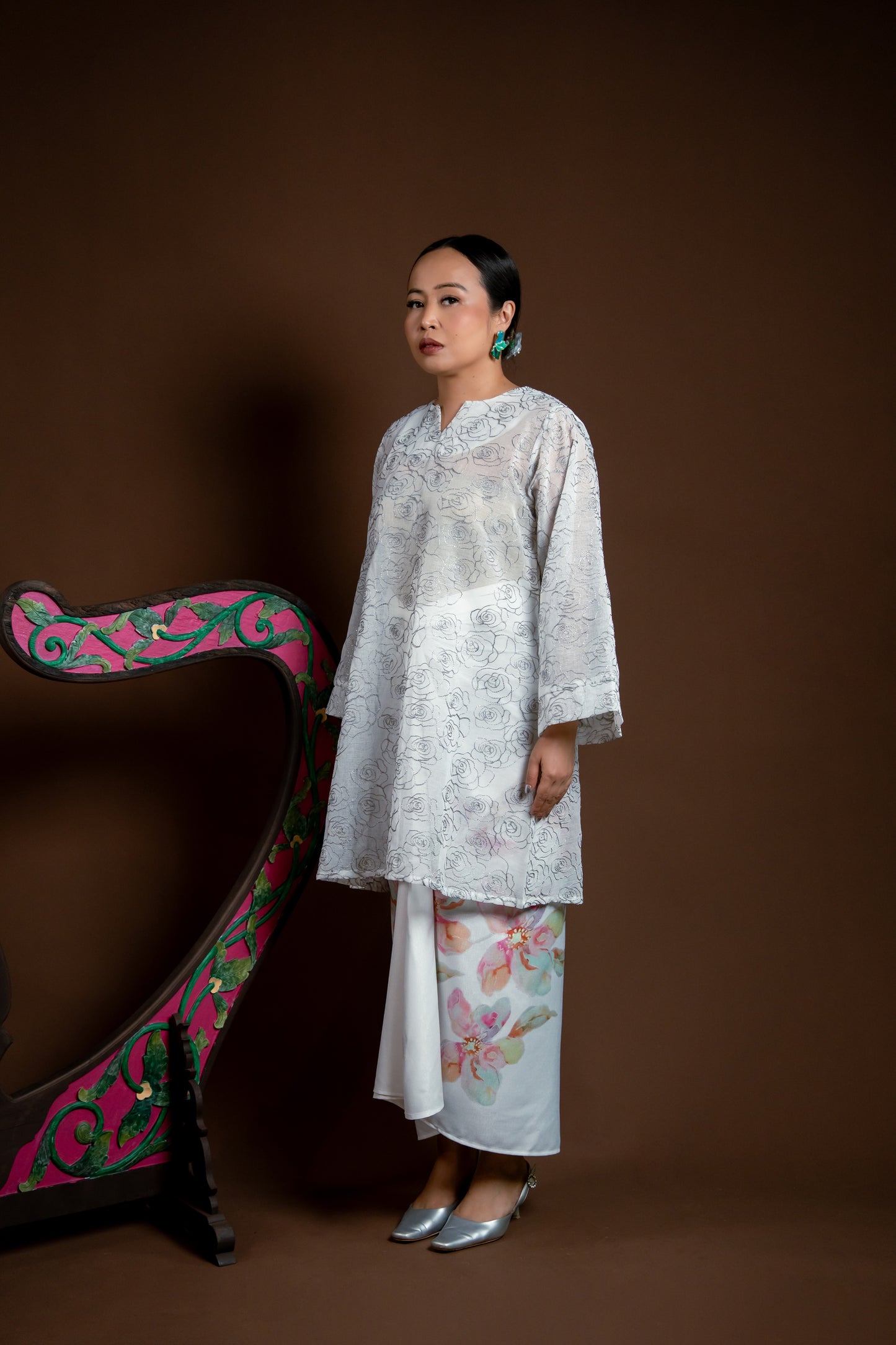 Baju Kurung Rindu Kasih Perak