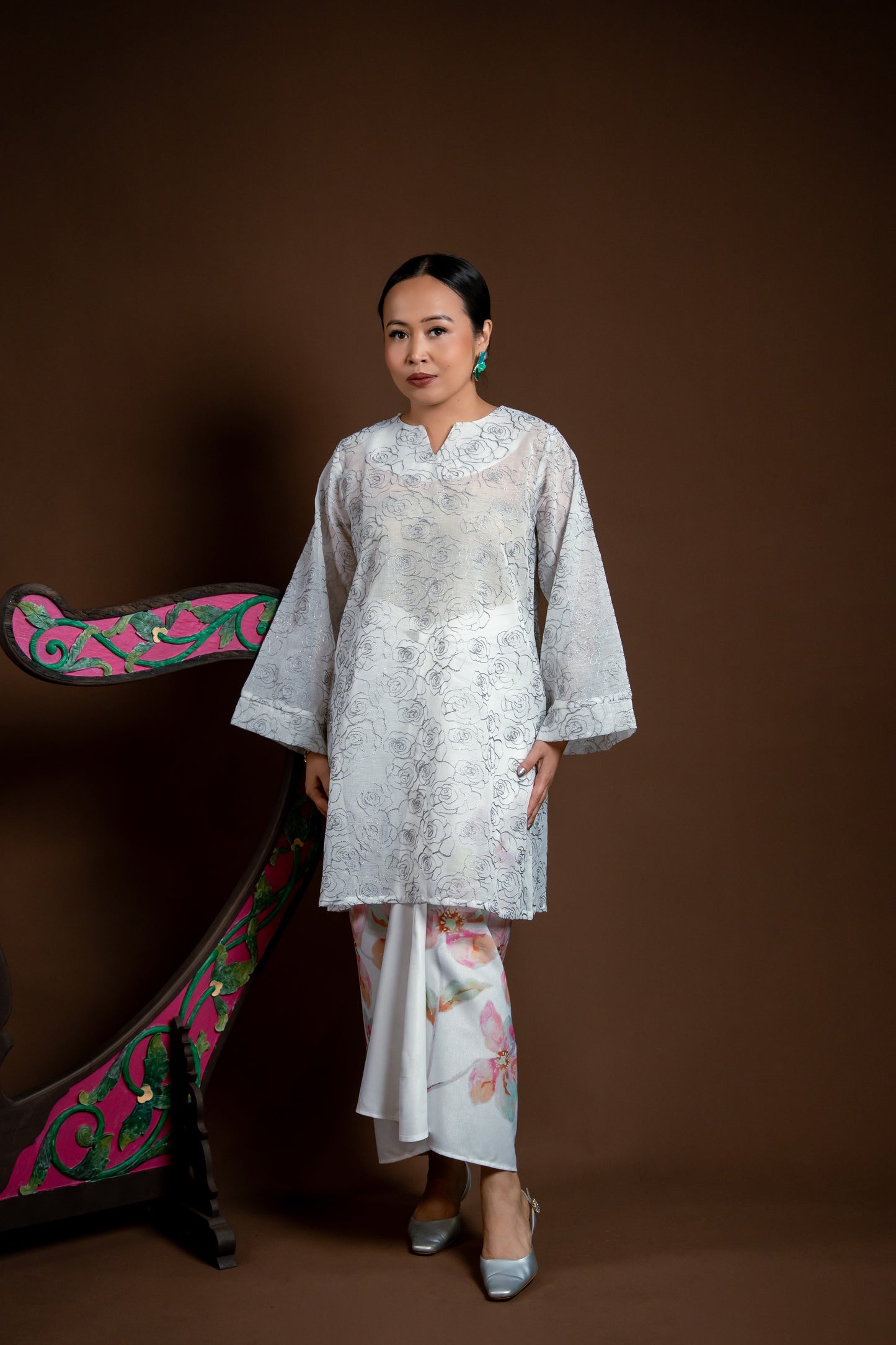 Baju Kurung Rindu Kasih Perak