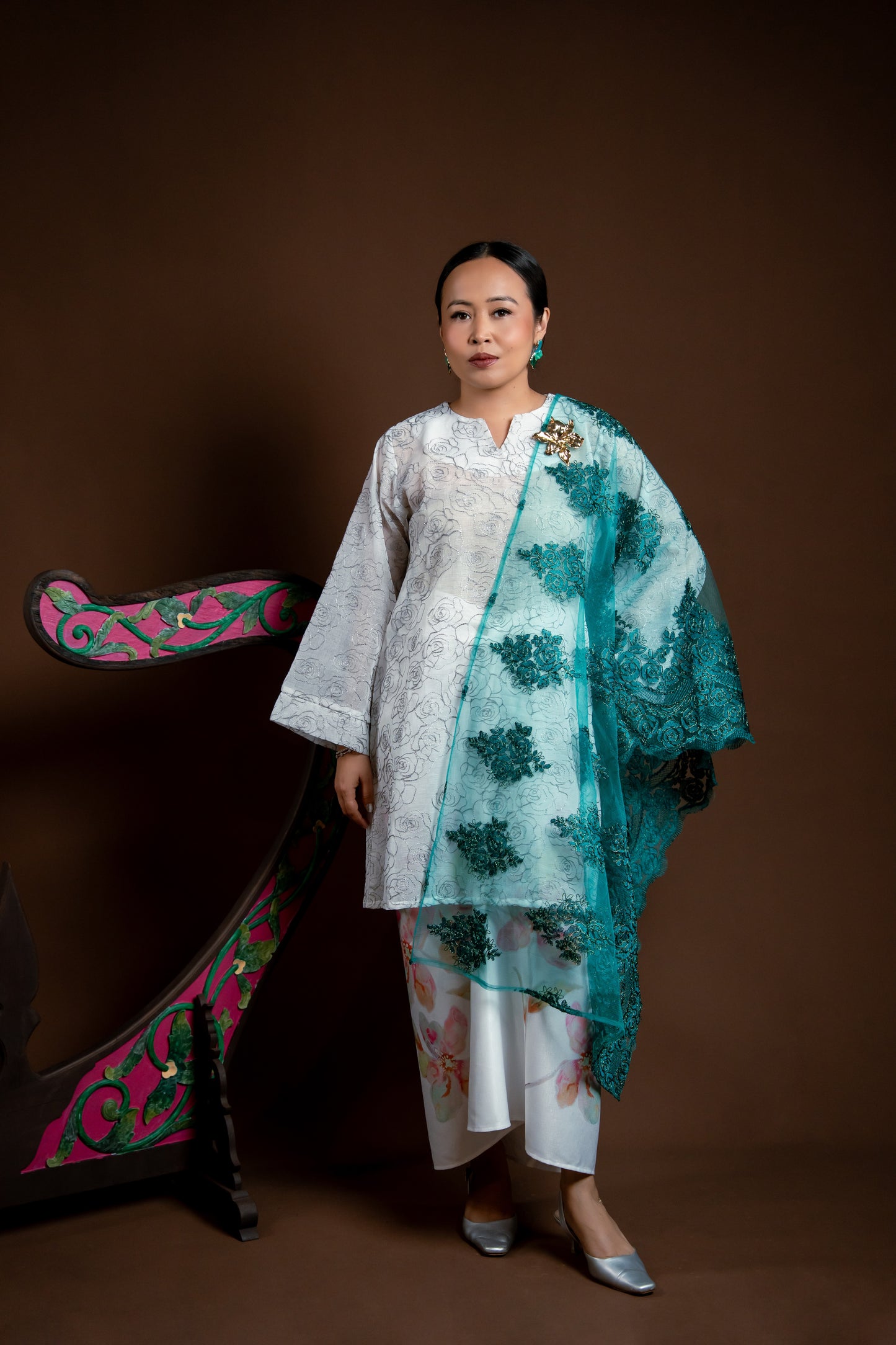 Baju Kurung Rindu Kasih Perak