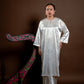 Baju Kurung Rindu Dara Polka Putih