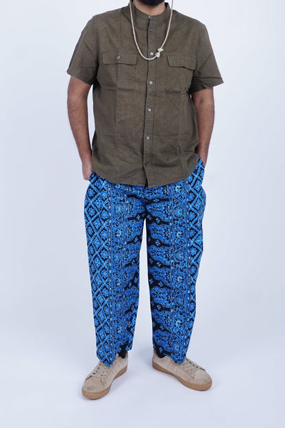 D'SLUAR Batik Bunga Biru/Hitam
