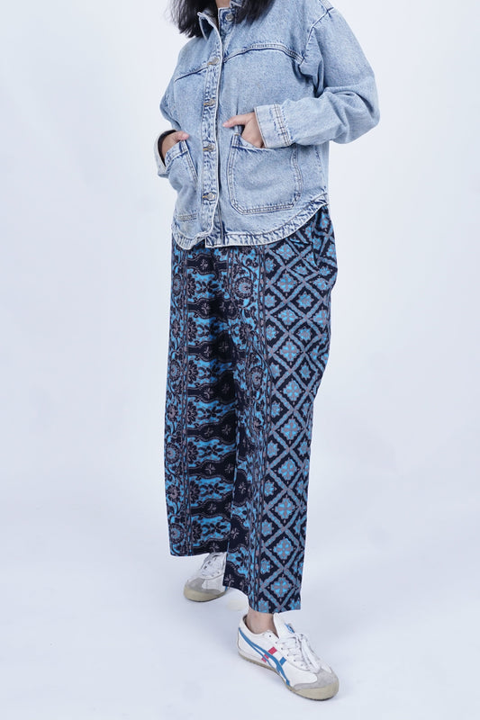 D'SLUAR Batik Bunga Biru/Kelabu