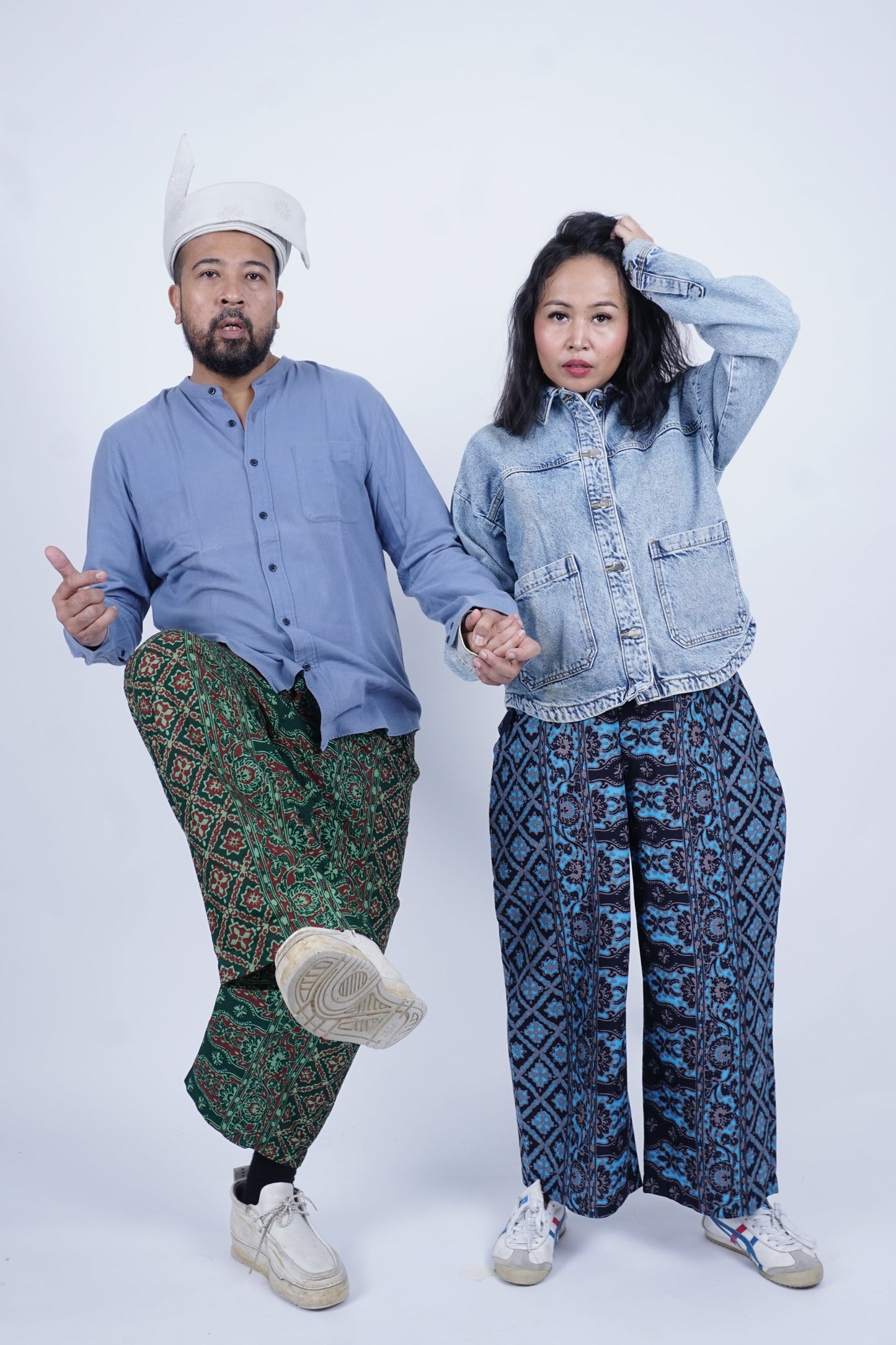 D'SLUAR Batik Bunga Biru/Kelabu