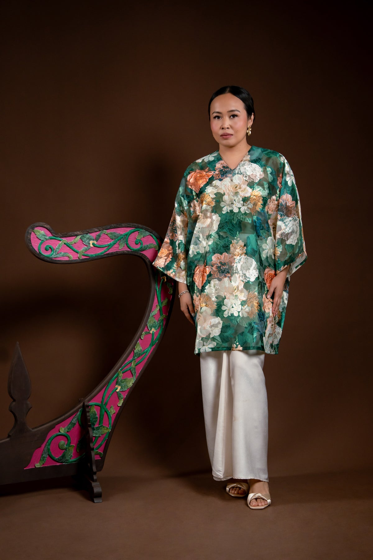 Baju Kurung Rindu Sayang Bunga Hijau