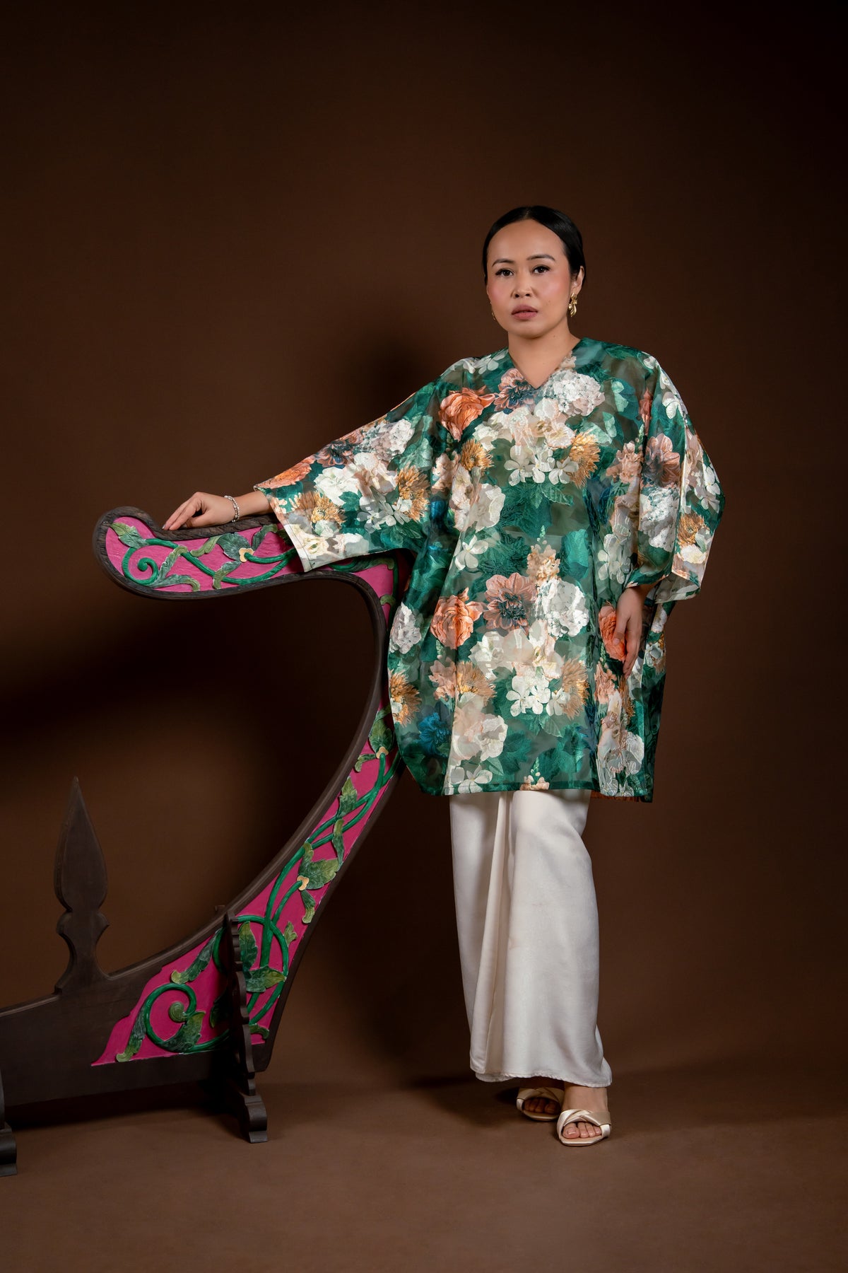 Baju Kurung Rindu Sayang Bunga Hijau
