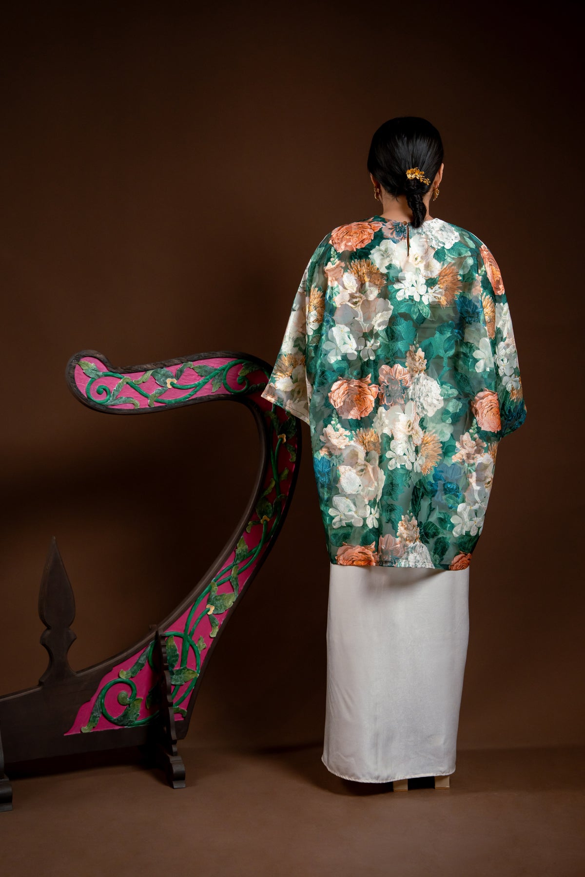 Baju Kurung Rindu Sayang Bunga Hijau