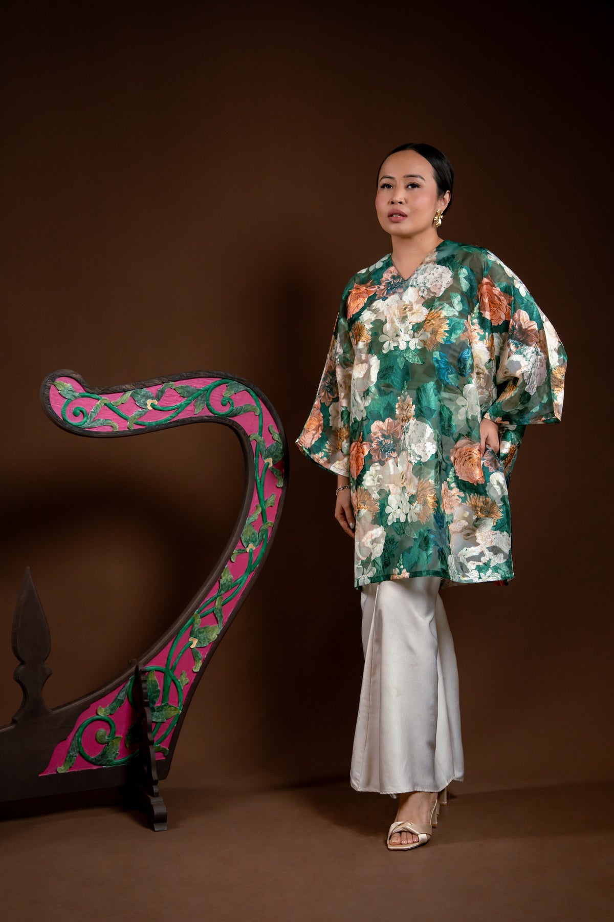 Baju Kurung Rindu Sayang Bunga Hijau