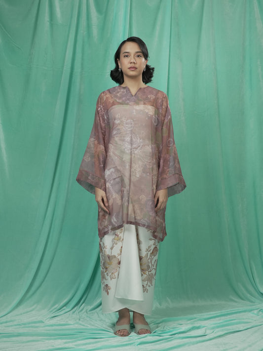 Baju Kurung Kemas Flora Ungu