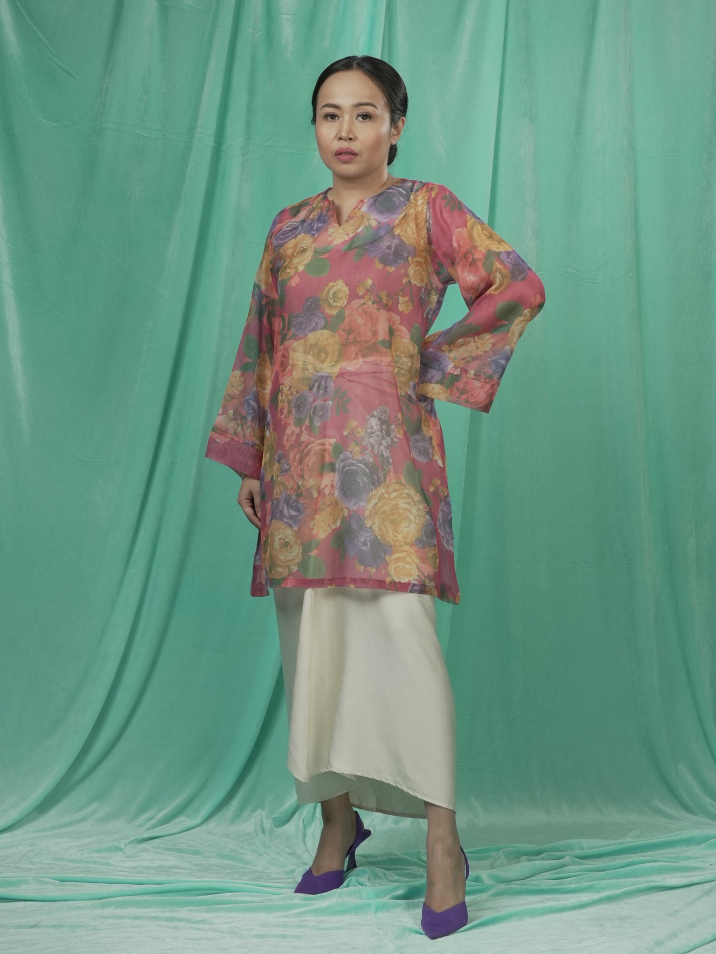 Baju Kurung Kemas Flora Jambu