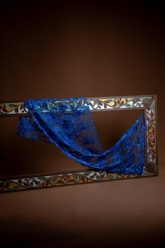 Selendang Rindu Lace Biru