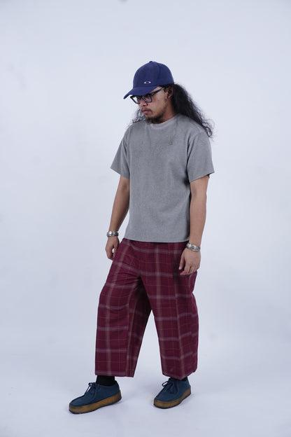 D'SLUAR Garis Sederhana Merah Marun