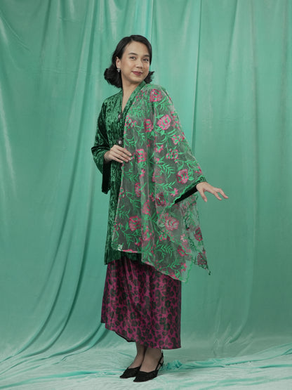 Selendang Alun Renda Hijau