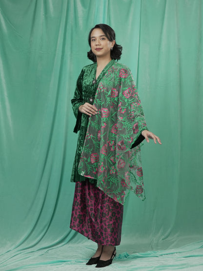 Selendang Alun Renda Hijau