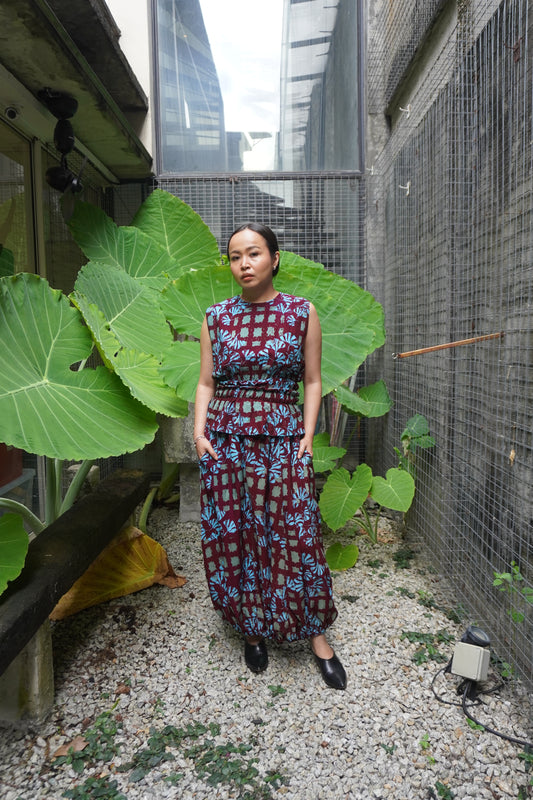 Baju Chop Marun Biru