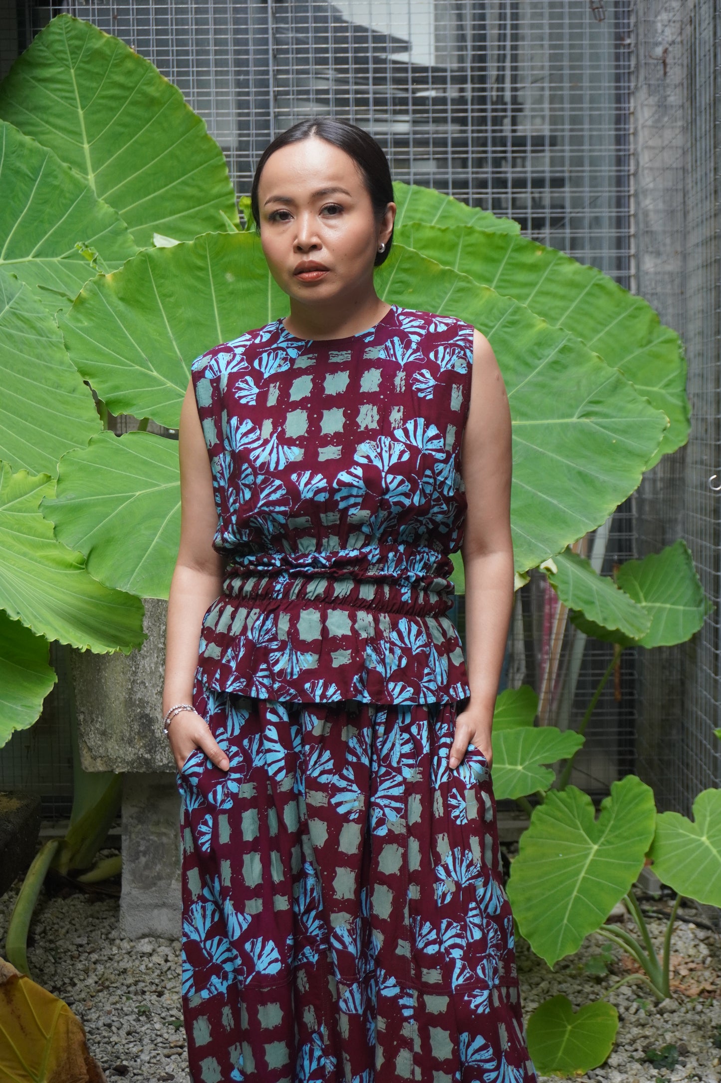 Baju Chop Marun Biru