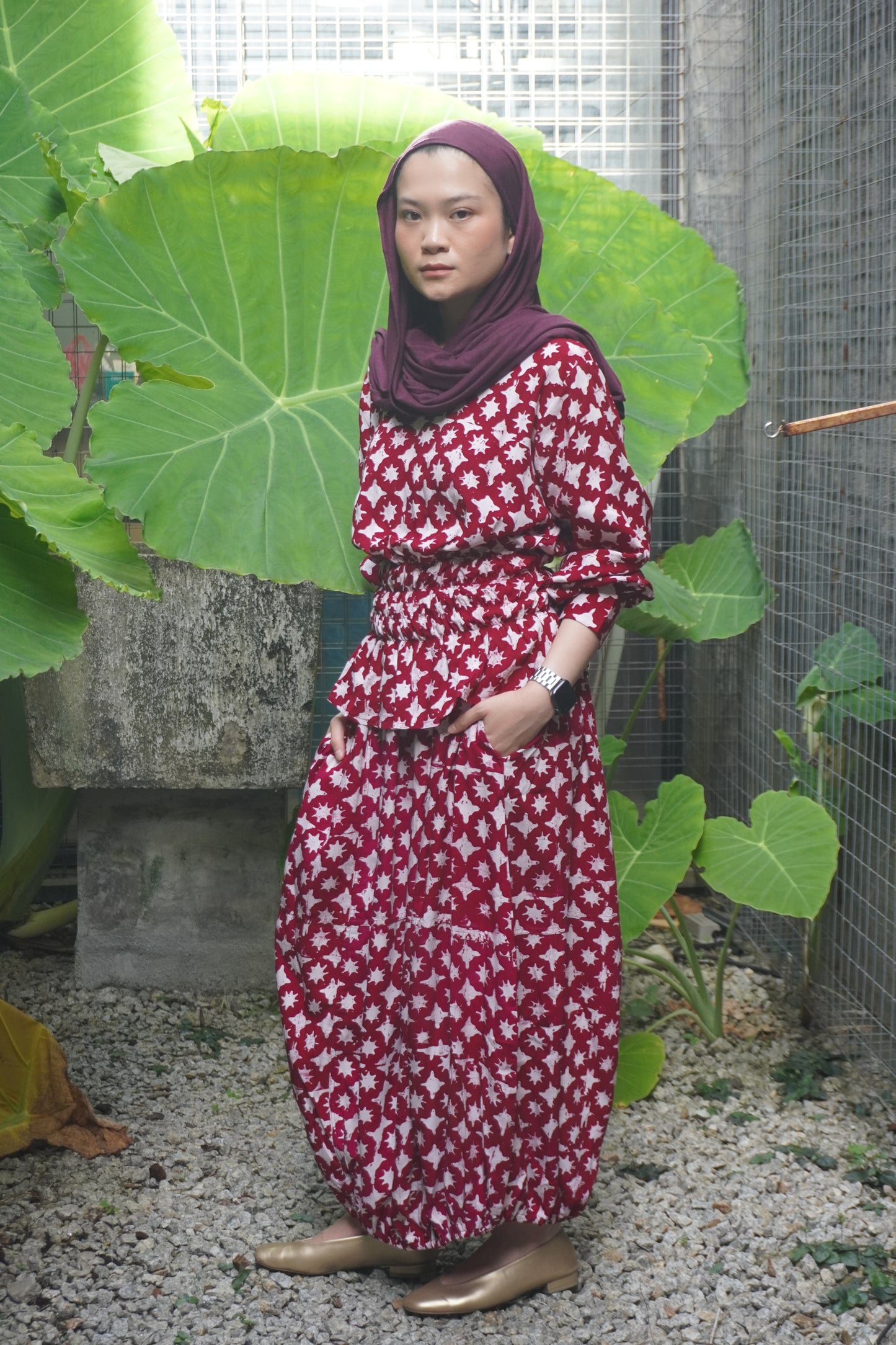 Baju Chop Marun Terang