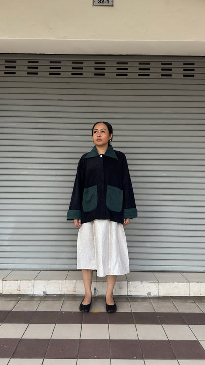 Jaket Grit Kolar Hitam Hijau
