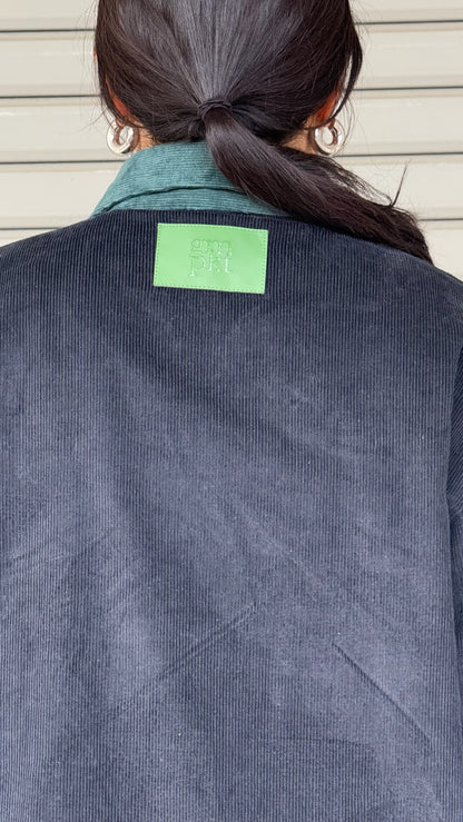 Jaket Grit Kolar Hitam Hijau