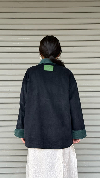 Jaket Grit Kolar Hitam Hijau