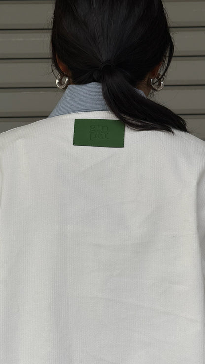 Jaket Grit Kolar Putih Biru
